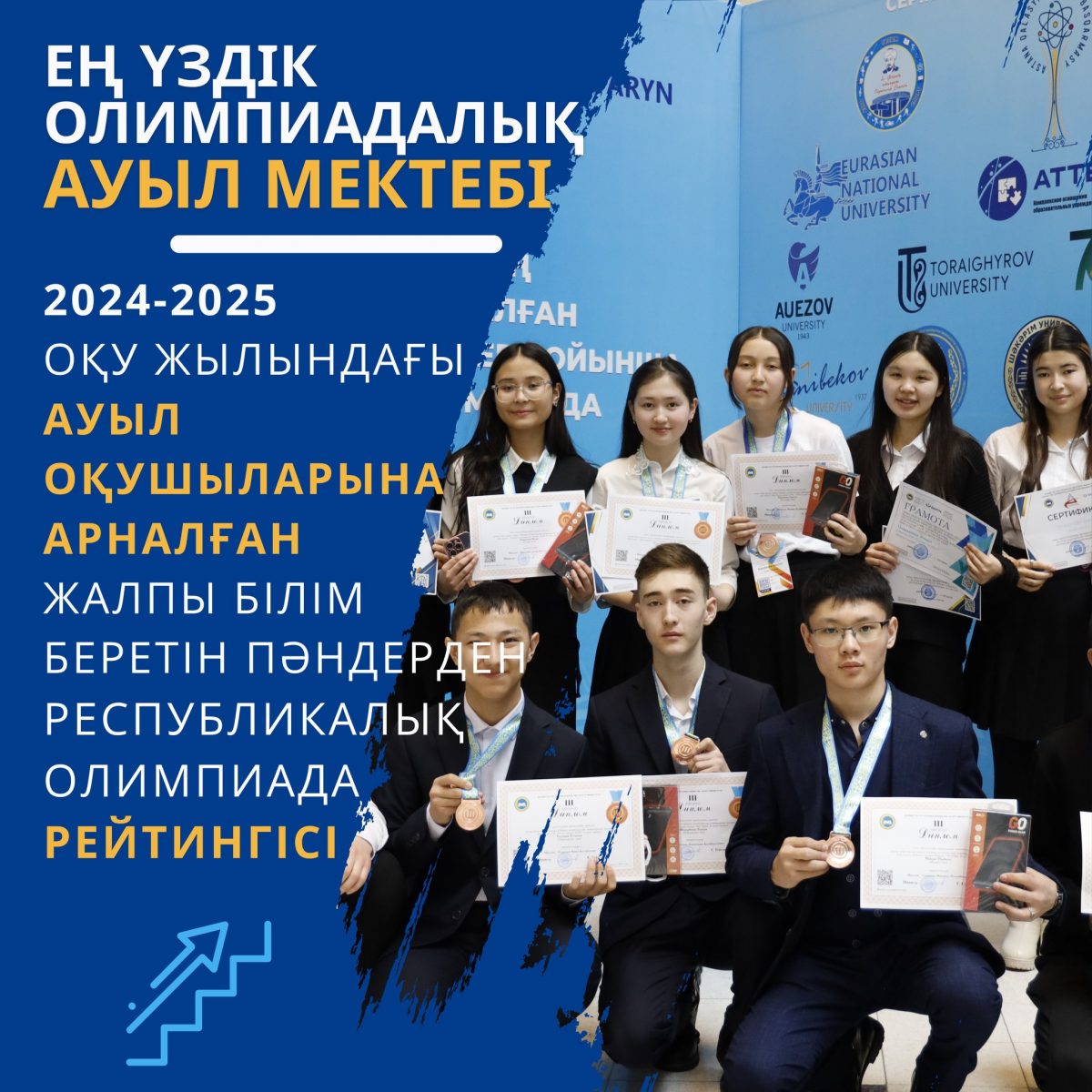 Итоговый рейтинг Республиканской предметной олимпиады для сельских школ за 2024-2025 учебный год